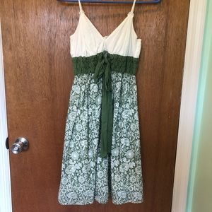 White and Green Dress Floral